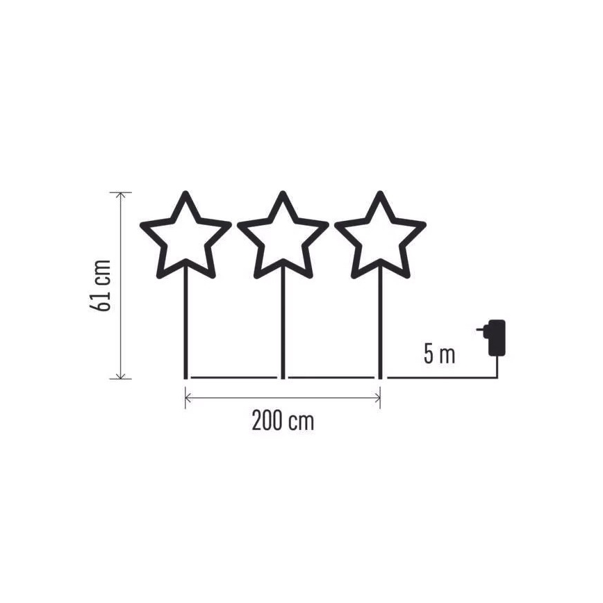 LED Decorazione natalizia per esterni 402xLED/3,6W/4,5/230V IP44 bianco caldo