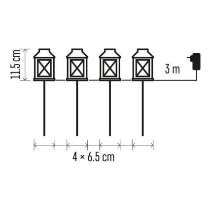 LED Decorazione per esterni 4xLED/5W/230V IP44