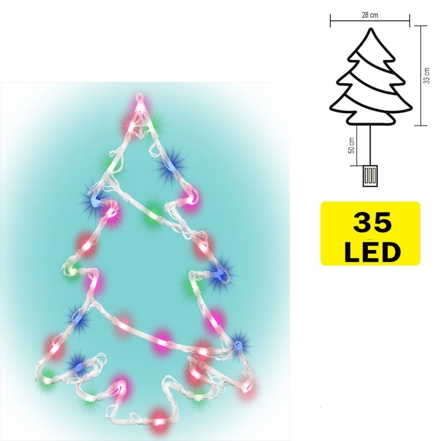 LED Decorazione per finestre 35xLED/3xAA multicolore