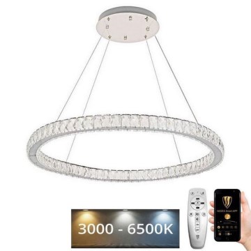 LED Dimmerabile cristallo lampadario su filo LED/100W/230V 3000-6500K argento + telecomando