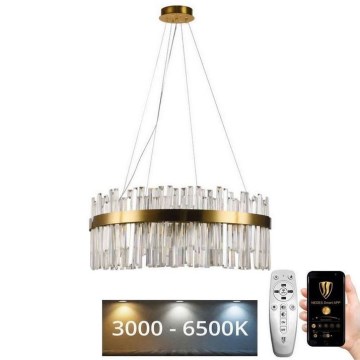 LED Dimmerabile cristallo lampadario su filo LED/110W/230V 3000-6500K oro + telecomando