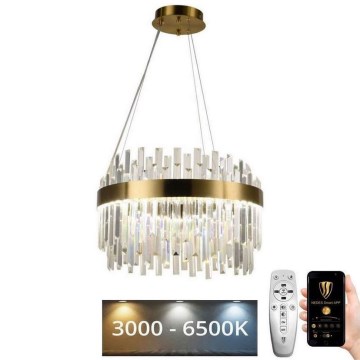 LED Dimmerabile cristallo lampadario su filo LED/70W/230V 3000-6500K oro + telecomando