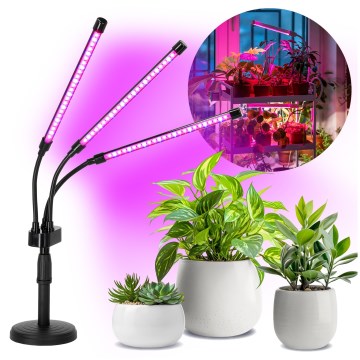 LED Dimmerabile flexible lampada da tavolo per la coltivazione di piante VITARO 3xLED/10W/230V nero