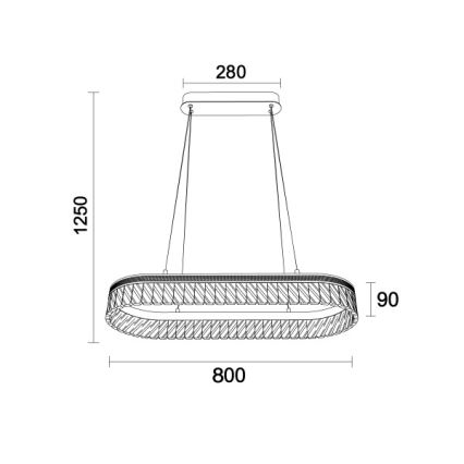 Lampadario in cristallo dimmerabile a LED su cavo THALIA LED/50W/230V 3000-6000K + telecomando