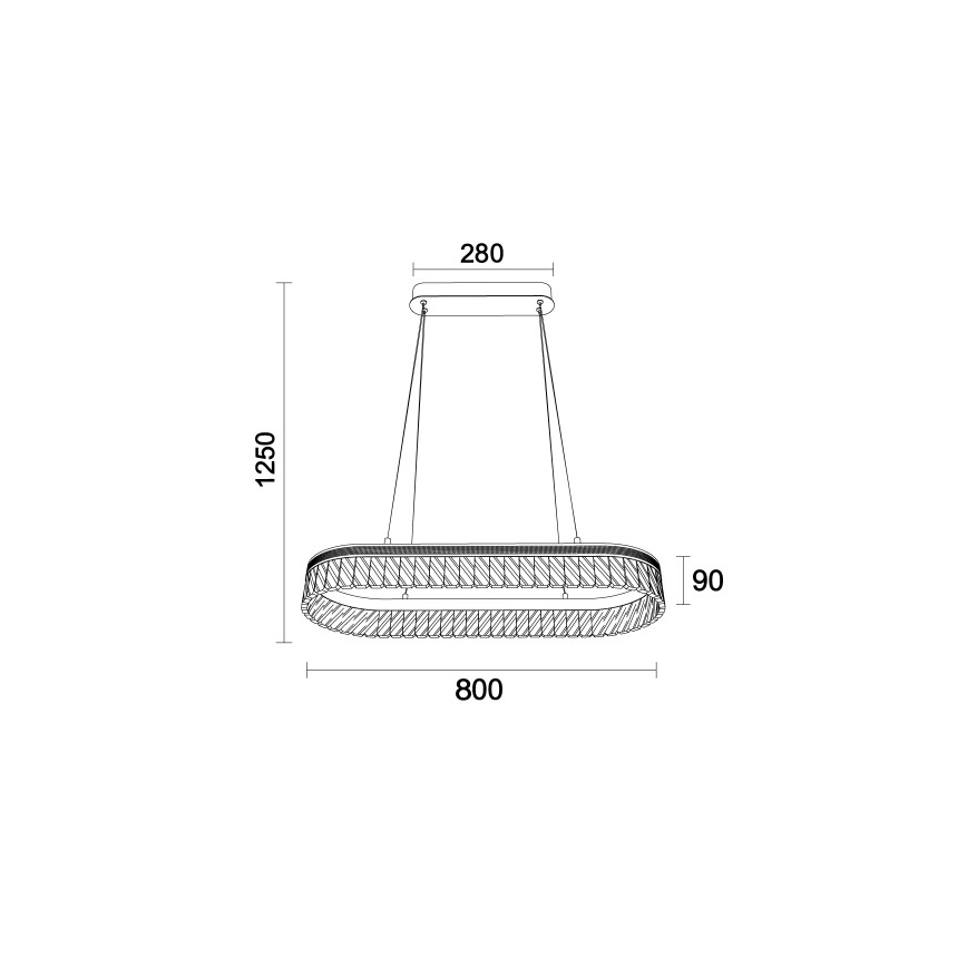 Lampadario in cristallo dimmerabile a LED su cavo THALIA LED/50W/230V 3000-6000K + telecomando