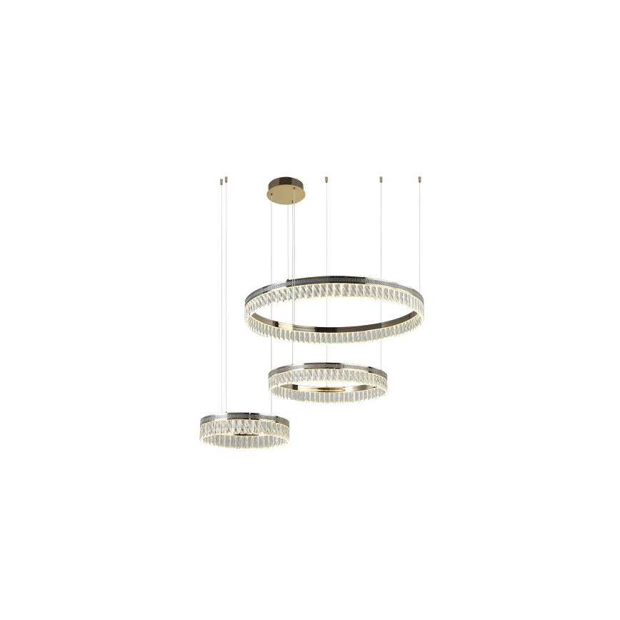 Lampadario LED dimmerabile in cristallo su cavo THALIA LED/120W/230V 3000-6000K + telecomando