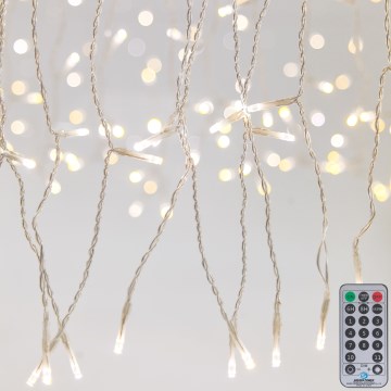 LED Dimmerabile per esterni Tenda natalizia CURTAIN 360xLED/8,4W/230V 2x2 m IP44 bianco caldo + telecomando