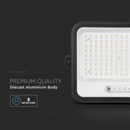 Proiettore solare LED dimmerabile 300W/3,2V 2000-8000K IP65 15000 mAh nero + telecomando