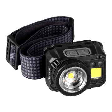 LED Dimmerabile ricaricabile lampada da testa con sensore e luce rossa LED/6W/5V/3xAAA IP44 500 lucente 1200 mAh