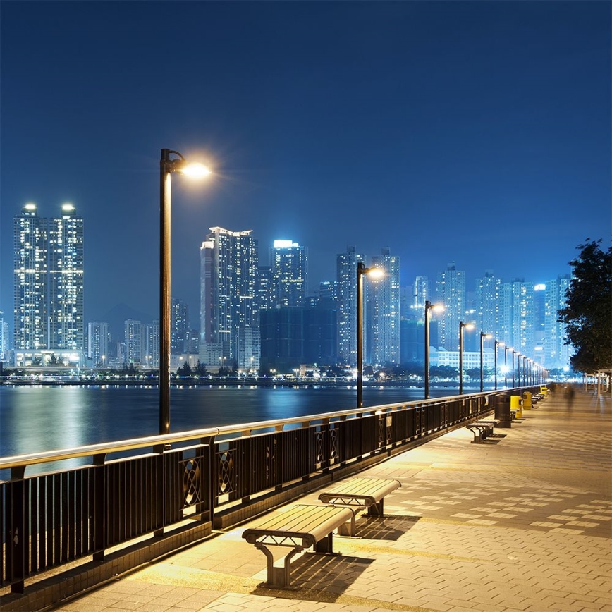 LED Lampione solare dimmerabile con sensore di movimento e crepuscolare LED/12W/3,2V 6000K IP65 10000 mAh nero + telecomando