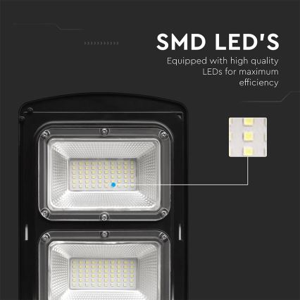 LED Lampione solare dimmerabile con sensore di movimento e crepuscolare LED/12W/3,2V 6000K IP65 10000 mAh nero + telecomando