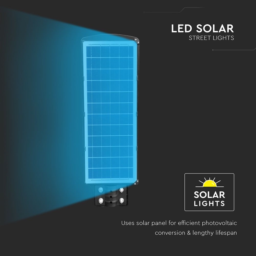 LED Lampione solare dimmerabile con sensore di movimento e crepuscolare LED/12W/3,2V 6000K IP65 10000 mAh nero + telecomando
