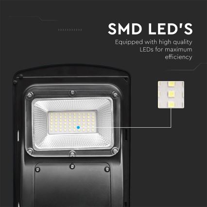 LED Lampione solare dimmerabile con sensore di movimento e crepuscolare LED/6W/3,2V 6000K IP65 5000 mAh nero + telecomando