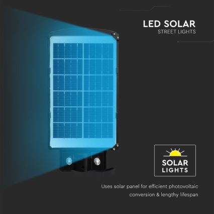 LED Lampione solare dimmerabile con sensore di movimento e crepuscolare LED/6W/3,2V 6000K IP65 5000 mAh nero + telecomando