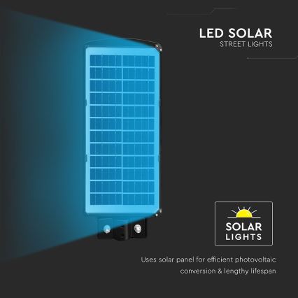 LED Lampione solare dimmerabile con sensore di movimento e crepuscolare LED/8W/3,2V 6000K IP65 9000 mAh nero + telecomando