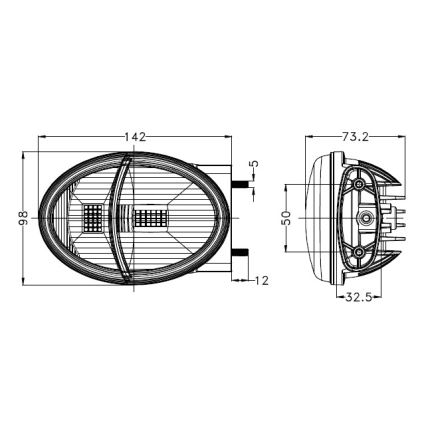 LED Fanale anteriore del trattore LED/102W/10-30V IP69 5700K rettangolare
