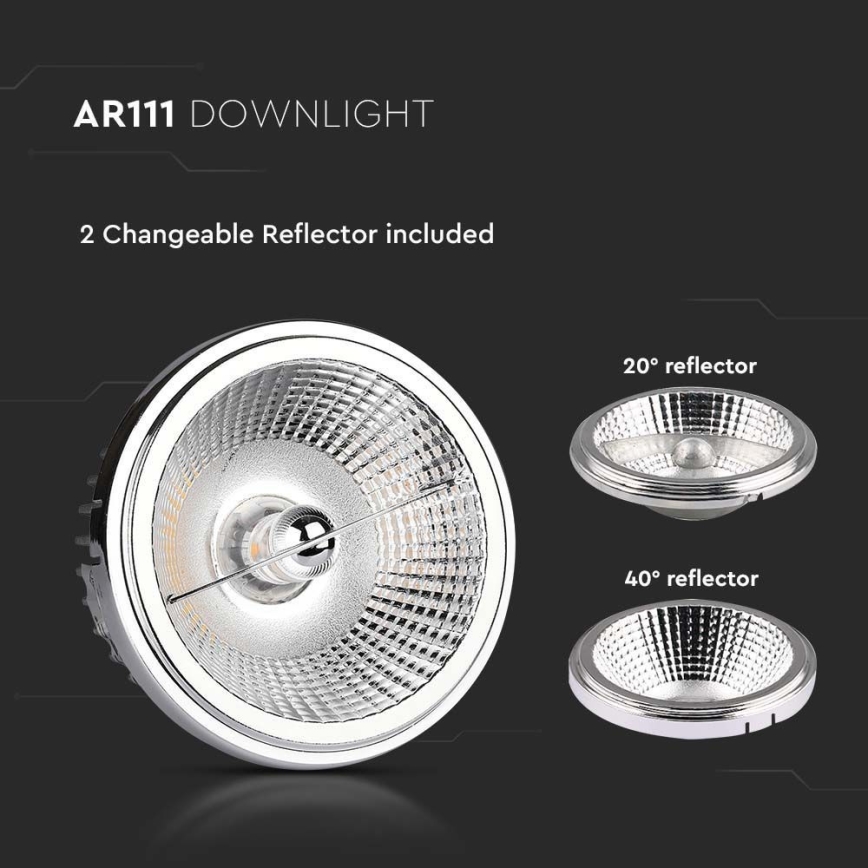 LED Faretto da incasso LED/20W/230V 4000K 40°/20° diametro 11 cm cromo lucido