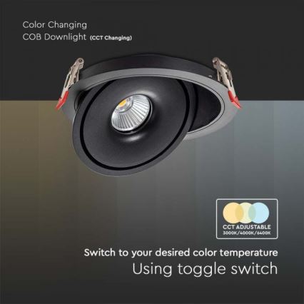LED Faretto da incasso LED/28W/230V 3000/4000/6400K diametro 20 cm nero