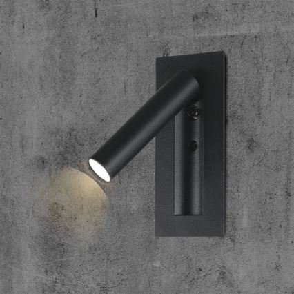 LED Faretto da parete LED/2W/230V 3000K nero