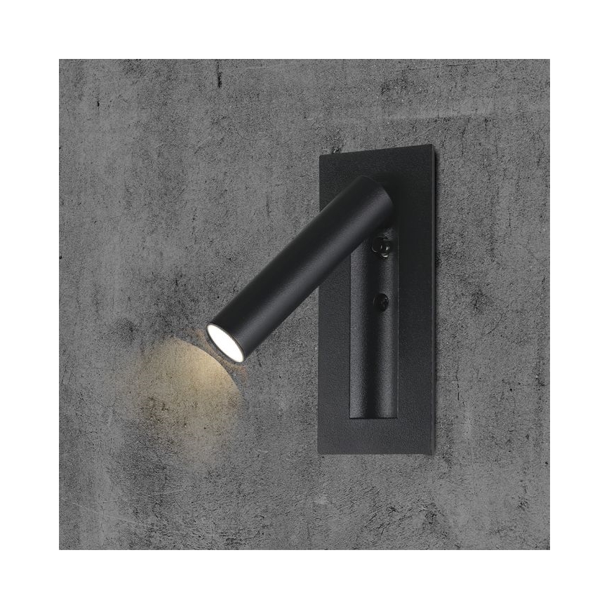 LED Faretto da parete LED/2W/230V 3000K nero