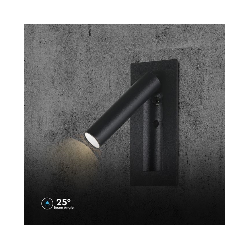 LED Faretto da parete LED/2W/230V 3000K nero