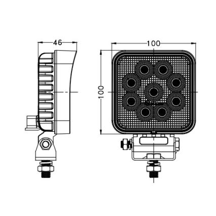 LED Faretto per macchina BLACK LED/36W/10-30V IP69 5700K quadrato