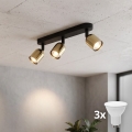 LED Faretto TOP 3xGU10/10W/230V nero/oro