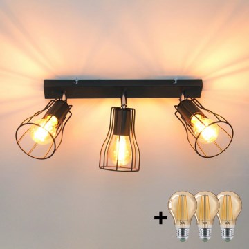 LED Faretto TUBE II 3xE27/15W/230V nero