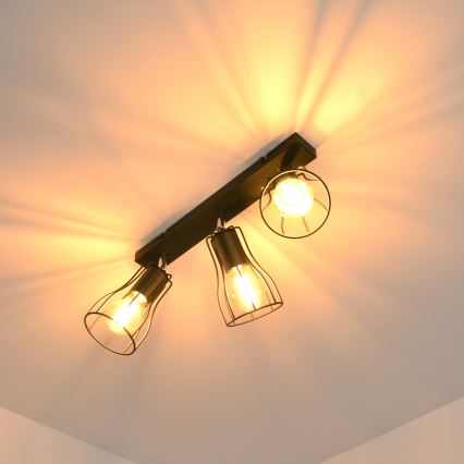 LED Faretto TUBE II 3xE27/15W/230V nero
