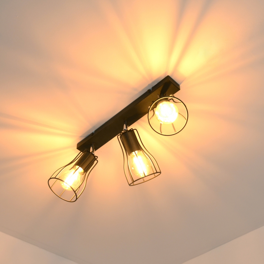 LED Faretto TUBE II 3xE27/15W/230V nero