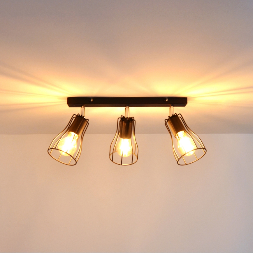 LED Faretto TUBE II 3xE27/15W/230V nero