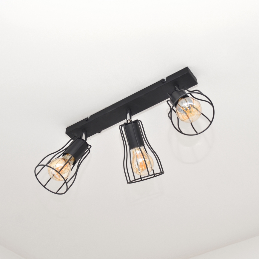 LED Faretto TUBE II 3xE27/15W/230V nero