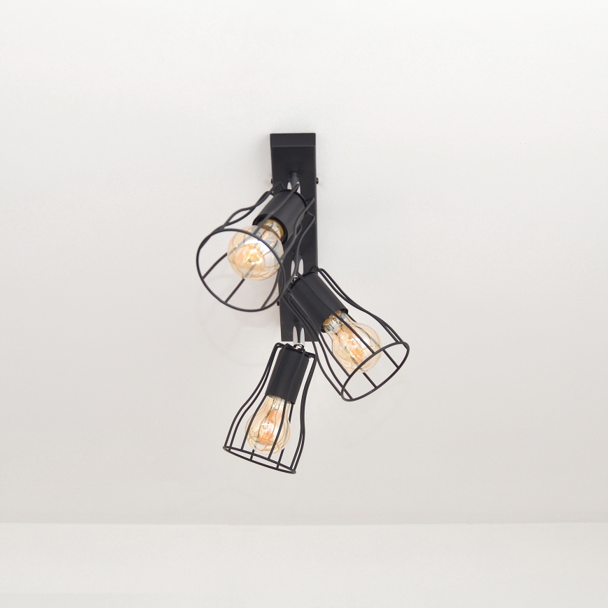 LED Faretto TUBE II 3xE27/15W/230V nero