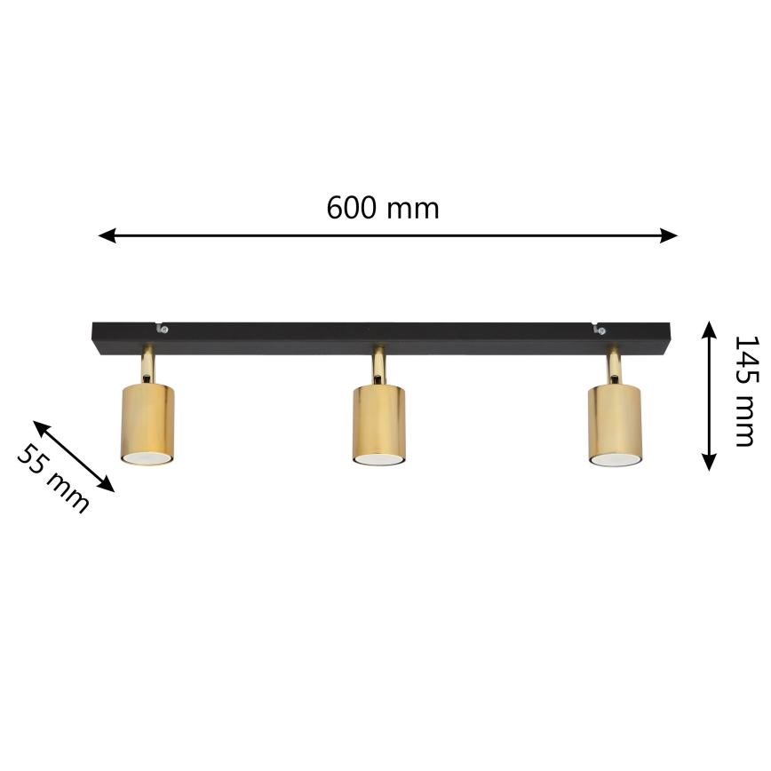 LED Faretto TUNE 3xGU10/4,8W/230V oro/nero