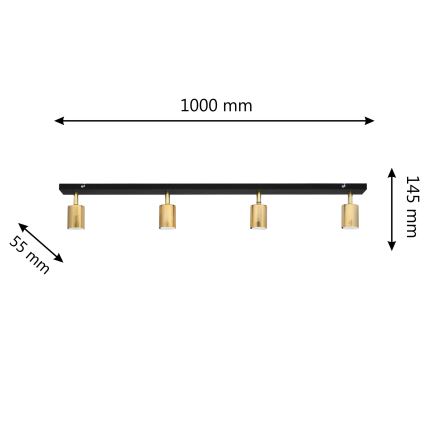 LED Faretto TUNE 4xGU10/4,8W/230V oro/nero