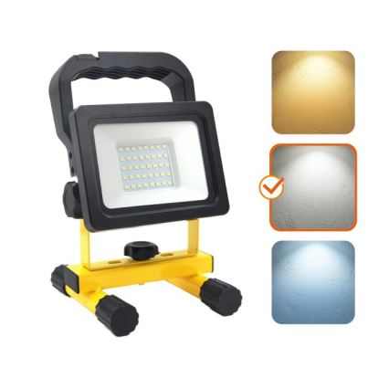 Proiettore portatile a LED dimmerabile TIGRA LED/20W/3,7V 4000K IP54 4400 mAh nero/giallo