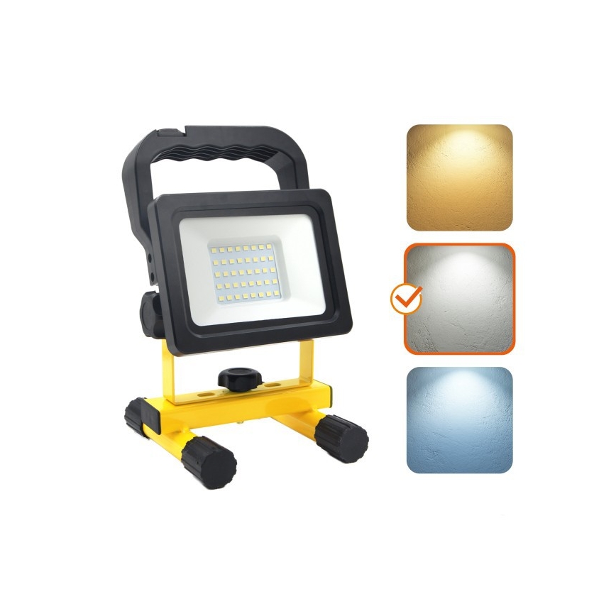 Proiettore portatile a LED dimmerabile TIGRA LED/20W/3,7V 4000K IP54 4400 mAh nero/giallo