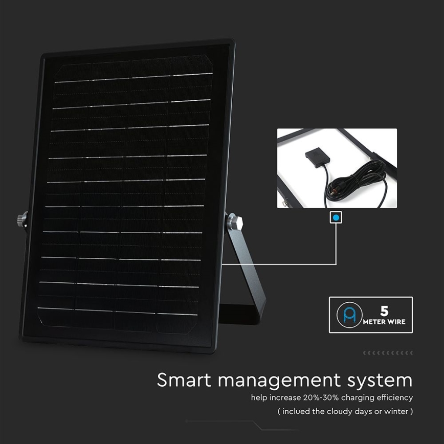LED Faro solare dimmerabile con sensore LED/10W/3,7V 4000/6000K IP65 + telecomando