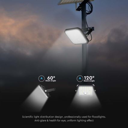 LED Faro solare dimmerabile con sensore LED/10W/3,7V 4000/6000K IP65 + telecomando
