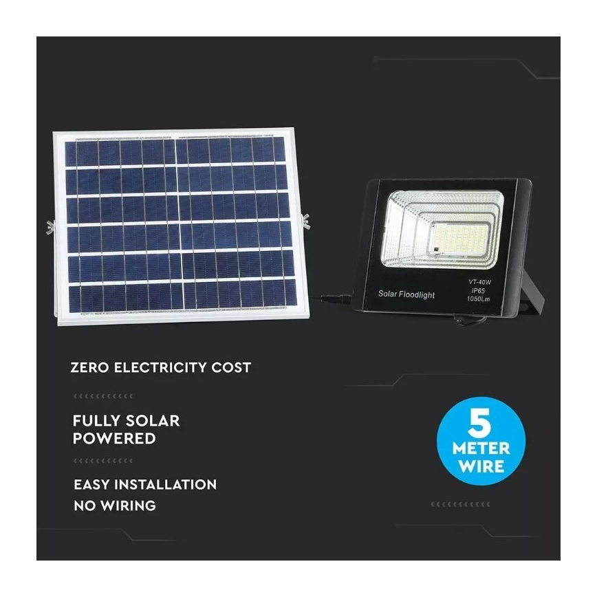 LED Faro solare dimmerabile LED/16W/3,2V 4000K IP65 10000 mAh + telecomando