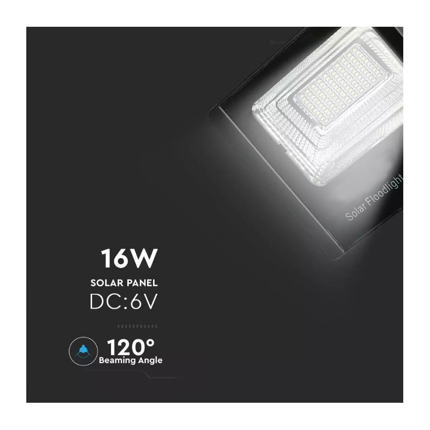 LED Faro solare dimmerabile LED/16W/3,2V 4000K IP65 10000 mAh + telecomando