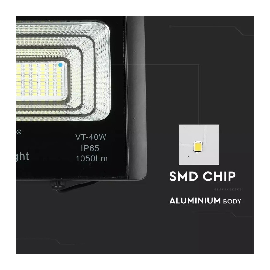 LED Faro solare dimmerabile LED/16W/3,2V 4000K IP65 10000 mAh + telecomando