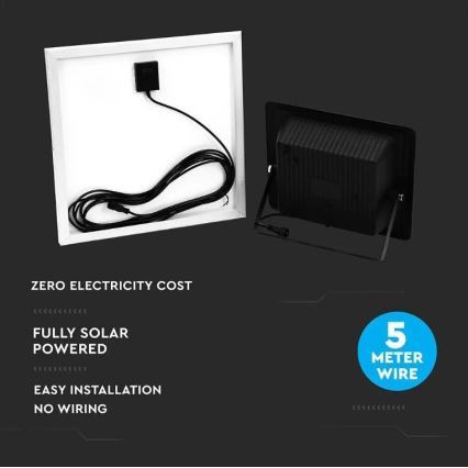 LED Faro solare dimmerabile LED/20W/6,4V 4000K IP65 10000 mAh + telecomando