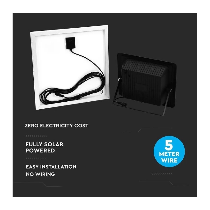 LED Faro solare dimmerabile LED/20W/6,4V 4000K IP65 10000 mAh + telecomando