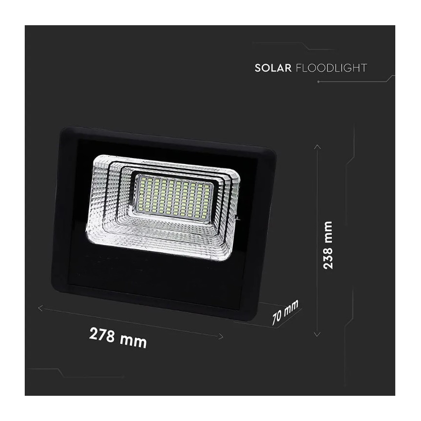 LED Faro solare dimmerabile LED/20W/6,4V 4000K IP65 10000 mAh + telecomando