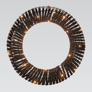 LED Ghirlanda di Natale 30xLED/3xAA Ø 40 cm bianco caldo ghirlanda/nera