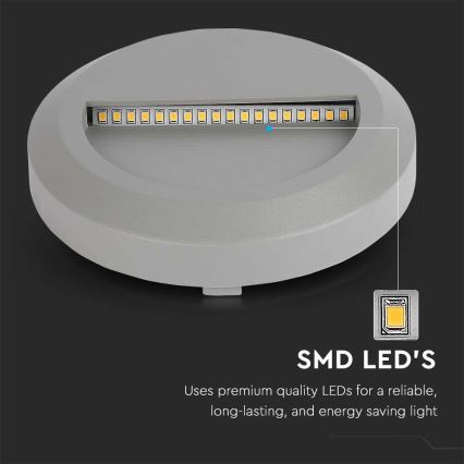 LED Illuminazione delle scale per esterni LED/2W/230V IP65 3000K grigio