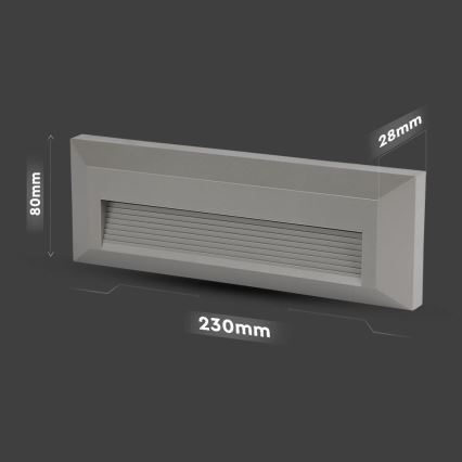 LED Illuminazione delle scale per esterni LED/3W/230V 4000K IP65 grigio