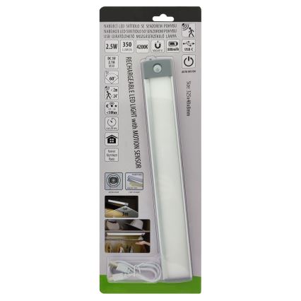 LED Illuminazione per mobili ricaricabile con sensore LED/2,5W/5V USB 800 mAh 4200K 32,5 cm