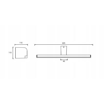 LED Illuminazione per specchio da bagno LED/14W/230V 60,5 cm IP44 cromo lucido